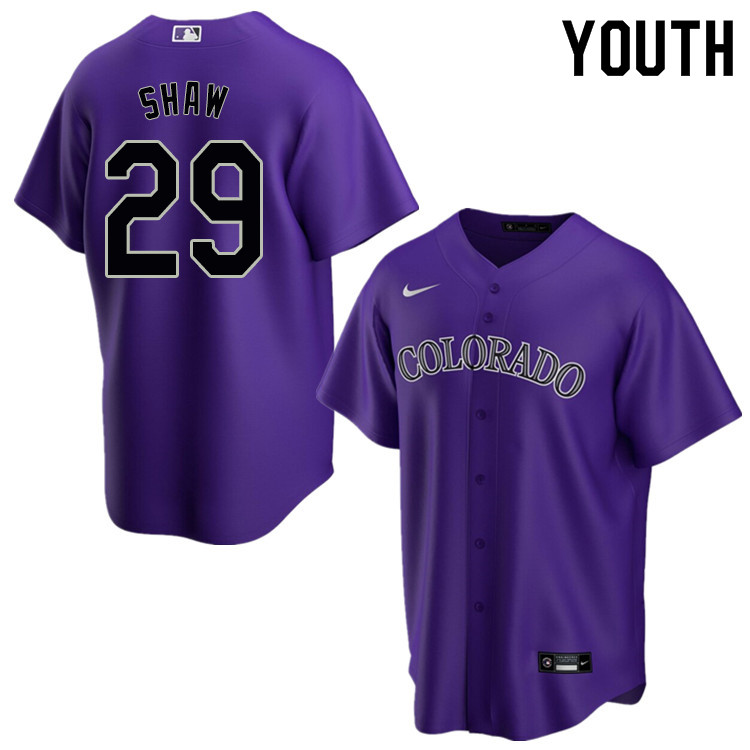 Nike Youth #29 Bryan Shaw Colorado Rockies Baseball Jerseys Sale-Purple